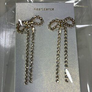 Crystal Bow Earrings, NWT